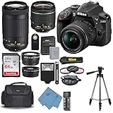 Nikon D3400 with AF-P DX NIKKOR 18-55mm f/3.5-5.6G VR + Nikon AF-P DX NIKKOR 70-300mm f/4.5-6.3G ED Lens + 64GB, Deluxe Accessory Bundle and Ultimate Deals Cleaning Accessories