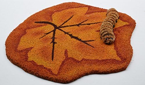 Coco Fiber Maple Leaf Design Doormat with Mini Boot Scraper ; 24 inch by 24 inch