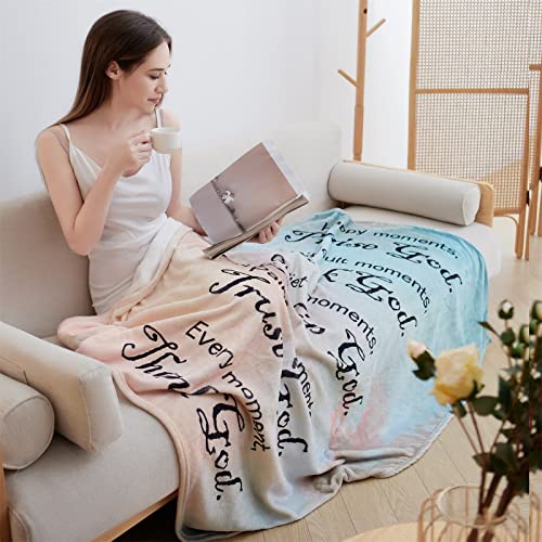 BOOPBEEP Healing Throw Blanket with Inspirational Thoughts and Prayers