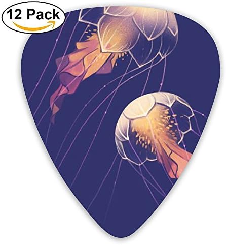 Yenba Jellyfish Sea Custom Jazz Medium Guitar Picks (12-Pack) Kids Personalized 0.46/0.71/0.96 Mm Guitar