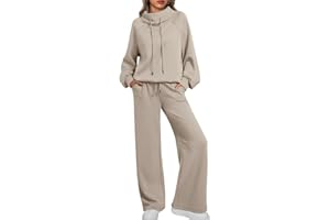 AUTOMET Lounge Sets for Women Sweatsuits 2 Piece Outfits 2025 Fall Drawstring Sweatshirt Wide Leg Sweatpants Tracksuit