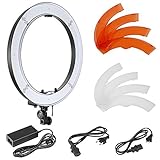Neewer 18 inches Outer Dimmable SMD LED Ring Light with Battery Holder, Filters and Power Adapter with US/EU Plug for Makeup Photo Studio Portrait YouTube Video Shooting (Battery Not included)