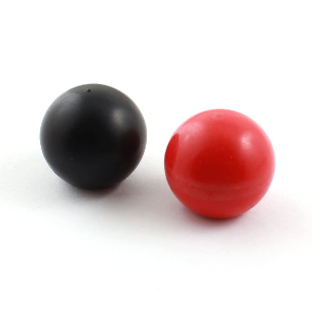 Sourcingmap 2Pcs M6x25mm Thread Round Plastic 25mm Dia Ball Lever Knob Black Red
