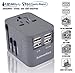 Travel Adapter China to USA- Power Plug Outlet - International Travel- w/4 USB Ports Work for 150+ Countries - 220 Volt Adapter - Type C A G I for UK Japan China EU Europe European SandGrey 1 pcs