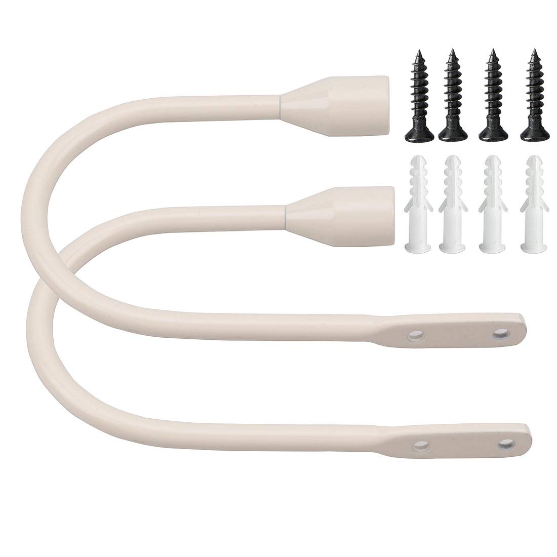 HSTYAIG Curtain Tiebacks, Decorative Drapery Curtain Holdbacks, Curtain Holder for Wide or Thick Window Draperies Set of 2 (White)