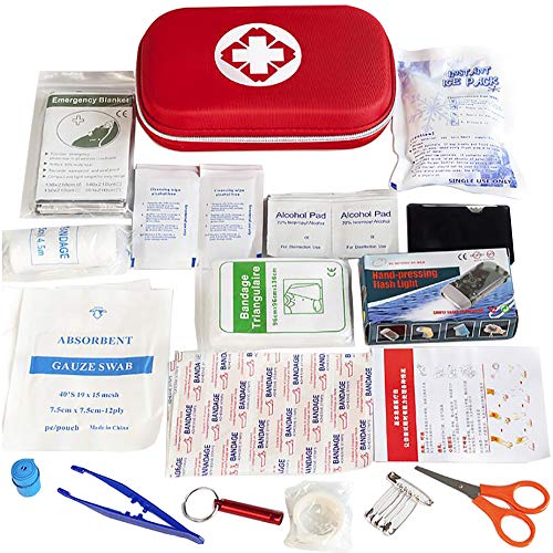 POCKETMAN First Aid Kit, Mini Compact Treavel First Aid Kit Medical Trauma Kit for Emergencies at Home, Outdoors, Car, Camping, Workplace, Hiking & Survival