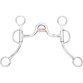 BAR H EQUINE Silver Argentine Shank Bit, Ported Copper Roller