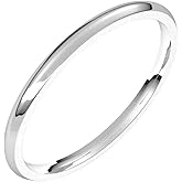 Sonia Jewels Solid 14k White Gold 1.5mm Comfort Fit Wedding Band Ring Classic Plain Traditional - Size 8.5
