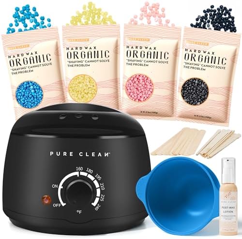 PURECLEAN Waxing kit, Hair Removal Home Wax Warmer, Hard Wax Kit