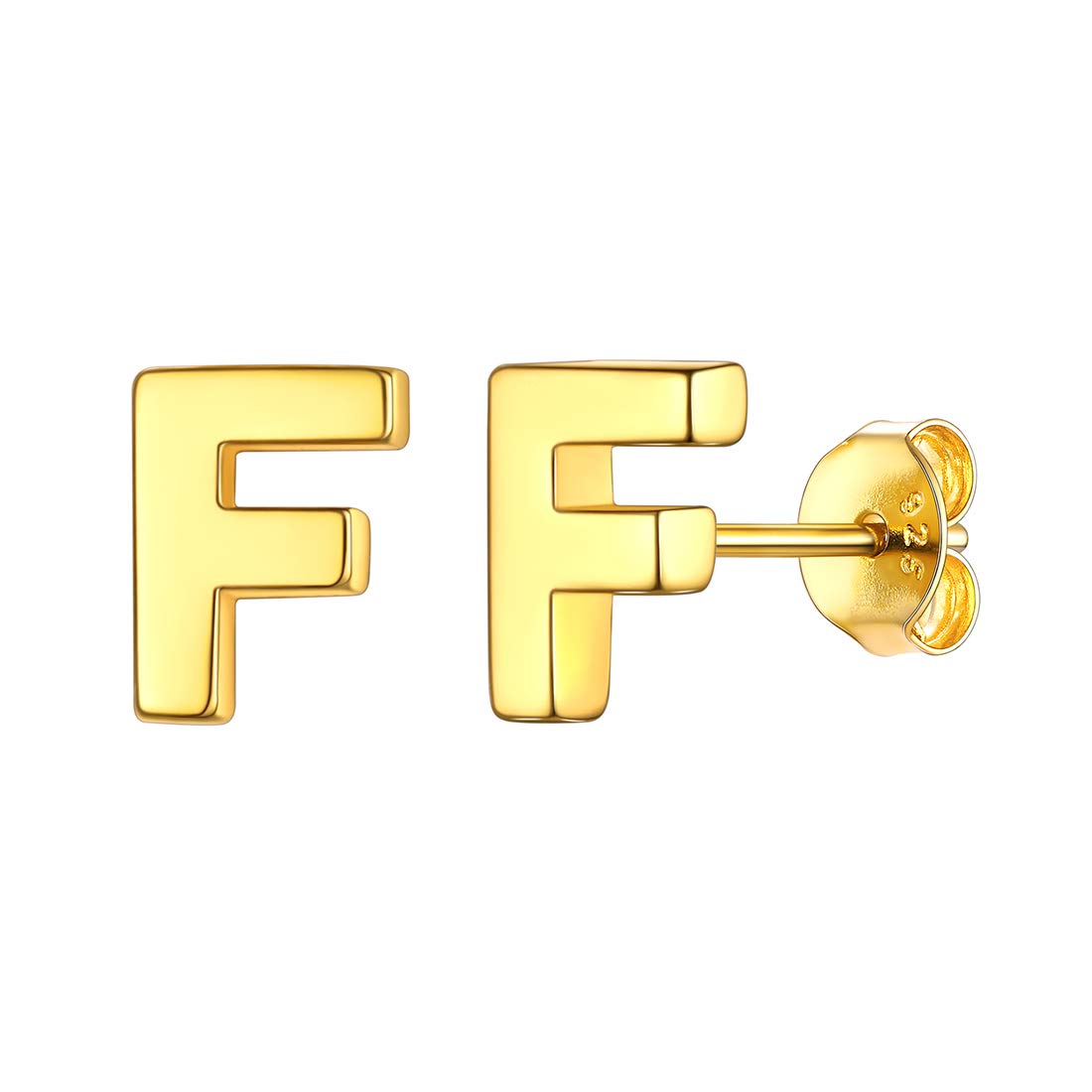 ChicSilver Initial F Letter Stud Earrings for Women Gold Plated Alphabet Monogram Jewelry — image 1