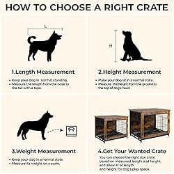 TLSUNNY Dog Crate Furniture, Wooden Side End