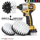 Drillbrush Automotive Soft White Drill Brush - Leather Cleaner - Car Wash Kit - Car Cleaning Supplies - Wheel Cleaner Brush - Car Detailing Kit - Car Carpet - Interior, Vinyl, Seat Cleaner