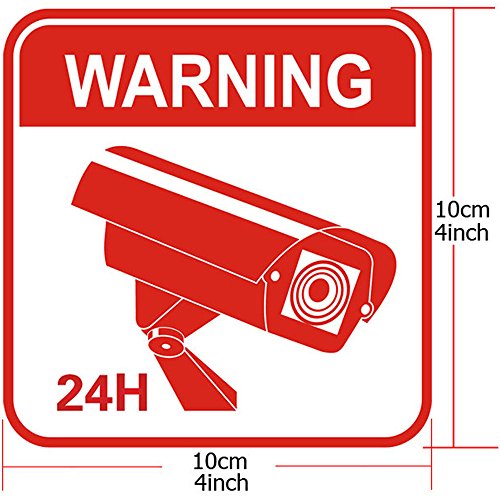 Video Surveillance Warning Stickers – [PACK OF 10] Security Camera Decals – CCTV Vinyl & Weatherproof Signs for Burglary & Theft Prevention – No Trespassing, 24 Hour Alarm, 4 x 4 Inches - Thumbnail 4