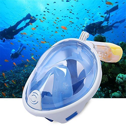 Businda Newest Version Full Face Easy Breath Snorkel Mask Defogger,Anti-Leak with 180º Degrees Viewing Area,Foldable Adjustable Head Straps Snorkel Mask for Adults