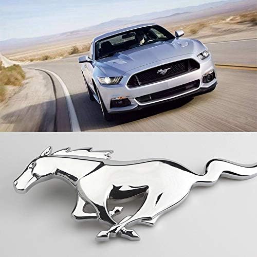 D28JD Logo emblem for radiator grill metal letters sticker for F-ord 2015-2017 2.3T Mustang,silver