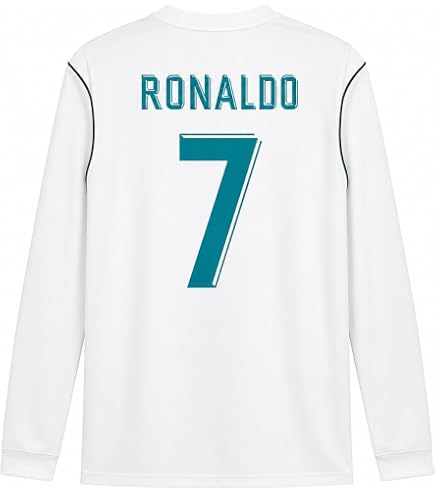 Amazon.com : Ronaldo #7 Retro 17/18 Home Long Sleeve Soccer Jersey