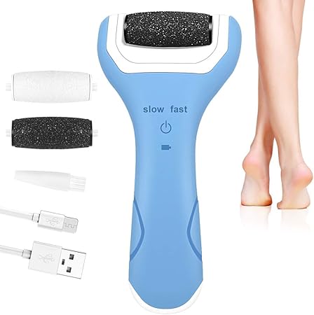 Walle Foot File Electric Hard Skin Remover Foot Pedicure Callus Remover Usb Rechargeable Foot Care Tool With 2 Roller Heads For Cracked Heels Dead Skin Blue Amazon Co Uk Health Personal Care