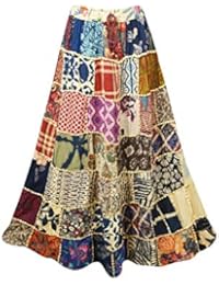Women's Maxi Skirt Multi Patchwork Flare Gujarati Maxi Skirt M