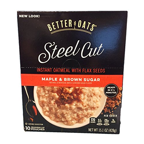 Betteroats Oat Steel Cut Maple And Brown Sugar Oatmeal With Flax A
