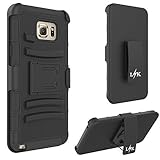 Note 5 Case, LK [Heavy Duty] Black Armor Holster Defender Full Body Protective Hybrid Case Cover with Belt Swivel Clip for Samsung Galaxy Note 5
