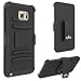 Note 5 Case, LK [Heavy Duty] Black Armor Holster Defender Full Body Protective Hybrid Case Cover with Belt Swivel Clip for Samsung Galaxy Note 5