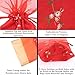 SumDirect 5Pcs 6X9 inches Brocade Organza Jewelry Pouch Bags,Drawstring Gift Bags (Red)