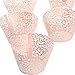 Lace Cupcake Wrappers, Laser Cut (Pink, 100 Pack)