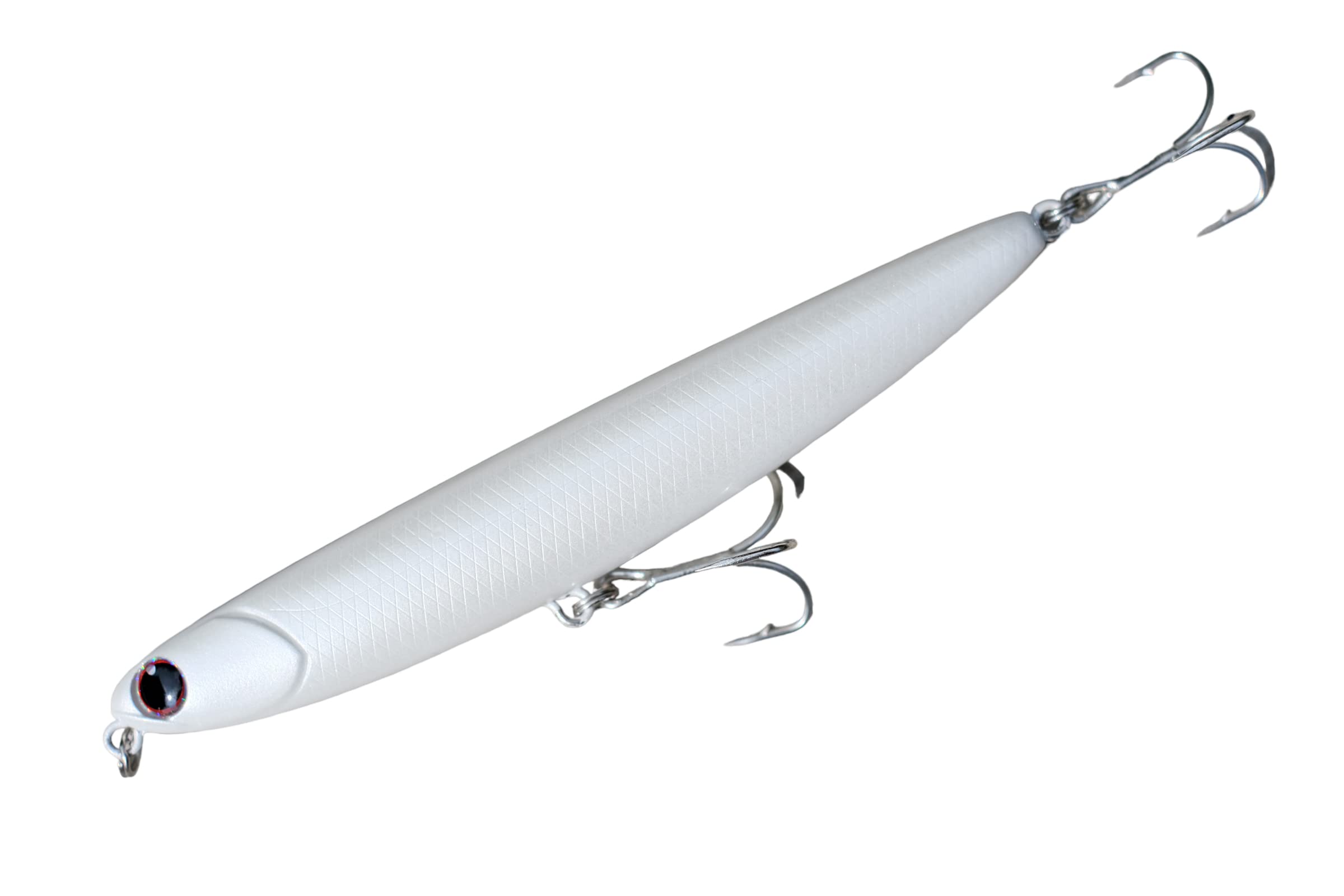 momolures - Salty Skimmer 110mm 14g bass lures topwater pencil bait sea fishing (PURE PEARL WHITE (Rattle in))