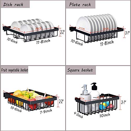 Dish Rack Over Sink(32.5") Dish Drying Rack Kitchen Stainless Steel Over The Sink Shelf Storage Rack (Sink size ≤ 32.5 inch)(Black, 33.5X12.5X20.5inch) - Thumbnail 3