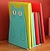 TOBSON Cute Cat Heavy Duty Bookend Nonskid Bookends Art Decoration,A Pairs(Blue)