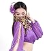 BellyLady Belly Dance Tribal Face Veil With Beads, Halloween Costume Accessory-Lake Blue