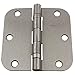 GlideRite Hardware 3558-2BB-SN-12 Satin Nickel Finish Ball Bearing 3.5 inch Steel Door Hinges 0.625 inch Radius Corners 12 Pack, 3.5