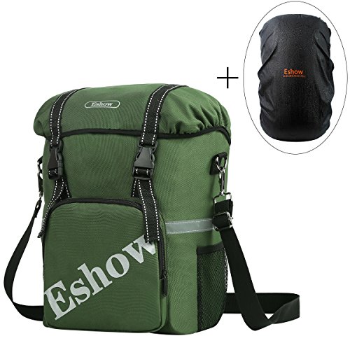 Eshow Waterproof Single Rear Bicycle Pannier Adjustable Hooks with Handle Strap Bag