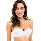 Delimira Women's Lace Underwire Multiway Strapless Balconette Bridal Bra