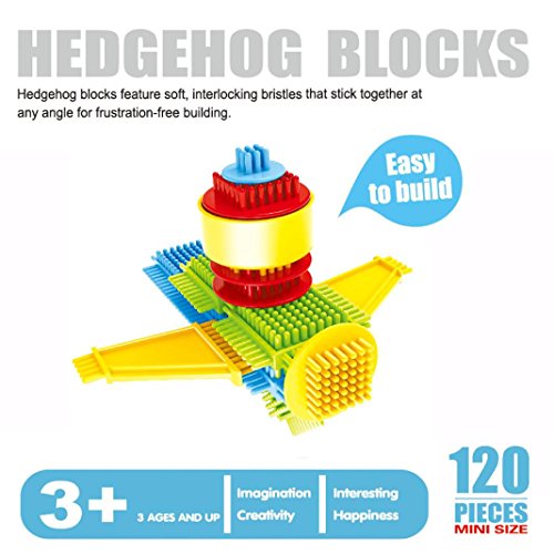 image for Leegor 120pcs Puzzle Bristle Shape 3D Building Blocks Tiles Constructi