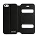 iPhone SE/5S Case, Labato 100% Handmade Genuine Leather Flip Case Cover for iPhone 5/5S/SE Case with Windows View Stand Folio Case Magnetic Cover in Black, Lbt-I5S-11L10