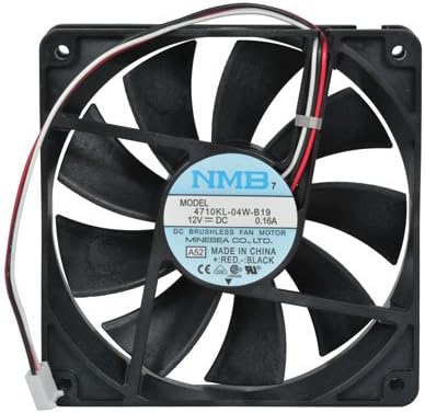 NMB TECHNOLOGIES 4710KL-04W-B19 Fan, 12 VDC, 63.5 CFM, Ball, 3-8" LDS, 120 mm L x 120 mm W x 25 mm H