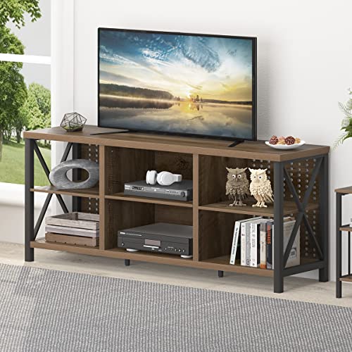 LVB Rustic TV Stand, Industrial Entertainment Center for 70 Inch TV