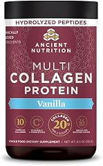 Ancient Nutrition Hydrolyzed Multi Collagen Peptides Powder, Vanilla | Vitamin C, Probiotics, Grass-Fed Hydrolyzed Collagen, 