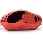 blinkgooblink Acrylic Silver Evening Clutch Purse for Women, Wedding Guest Clutch Metal Chain Shoulder Crossbody Bag