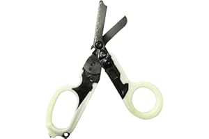 HGEBNM Emergency Rescue Shears,Trauma Shears,Stainless Steel Collapsible Scissors Pliers for Outdoor Camping Tools (Luminos-Black)