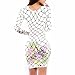 New Bright White Flower Floral Printed New Women Sexy Bodycon Long Sleeve Dress
