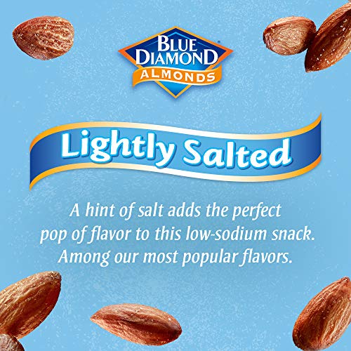 Blue Diamond Almonds Low Sodium Lightly Salted Snack Nuts, 100 Calorie Packs, 0.6 Ounce (Pack of 32)