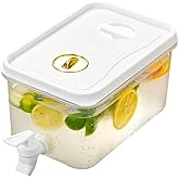 Fridge Drink Dispenser with Filter and Leak-proof Spigot, 0.5 Gallon Small Plastic Ice Water Bucket for Home Party Bar Barbecue, Beverage Liquid Container for Storing Juice, Milk, Fruit Tea, Lemonade