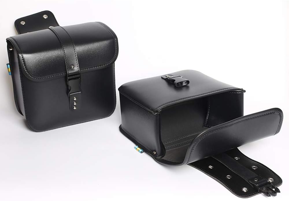 Saddlebags For Motorcycle Universal Leather PU Waterproof Saddlebags Softailfor Scooter Honda Suzuki Yamaha HD Street Sportster: Automotive