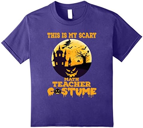 Kids This Is My Scary Math Teacher Costume Halloween Shirt 8 Purple