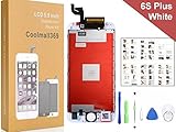 iPhone 6S Plus Screen Replacement For Lcd Touch Screen Digitizer Frame Assembly Set with 3D Touch Coolmall369 Free Tool Set (White)