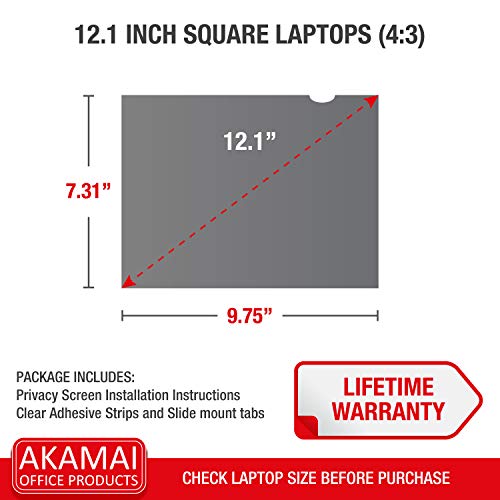14" Akamai Computer Privacy Screen (16:9) - Black Security Shield - Laptop Monitor Protector - UV and Blue Light Filter - Thumbnail 6