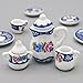 Odoria 1/12 Miniature Porcelain Tea Set 15Pcs Dollhouse Decoration Accessories, Blue Blossom