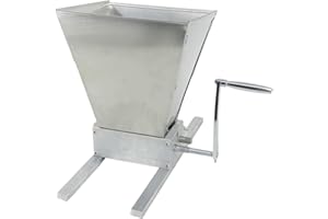 Fenteer Manual Grain Mill Grinding,Grain Crusher Low Speed Carbon Steel Household Homemade Adjustable Roller Mill for Pub Mal